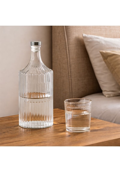 Porsima Viking 18113 2li 1000 Ml Cam Şişe Yağlık Sirkelik Çift Kapaklı Gümüş Gümüş