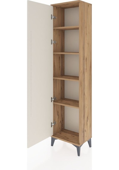 Arges Dolap Tek Raflı Tek Kapaklı Tek Askılı 44x30x182 Çam-aytaşı Atlas Çam