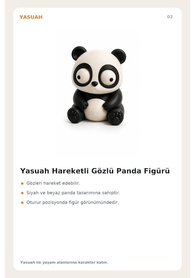 Yasuah Hareketli Gözlü Panda Figürü