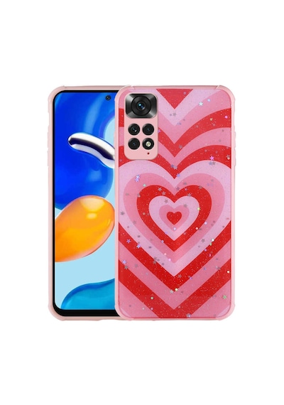 Zore Redmi Note 11s Global Kılıf Simli Desenli Kamera Korumalı Parlak Ogaa Popy Kapak - Kulübe