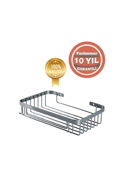 Çelik Banyo Paslanmaz Çelik Taci 1 Li 23x15 Cm Şampuanlık Köşe Süngerlik Krom