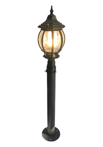 237 Cm Sekizgen Direkli Bahçe Armatürü - Bahçe Lambası -siyah