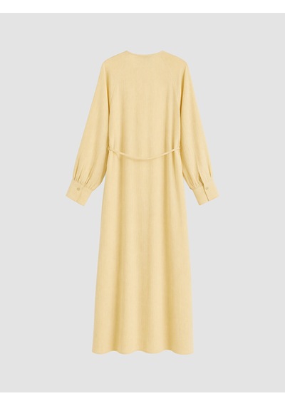 Lcw Modest Sarı Bisiklet Yaka Müslin Elbise