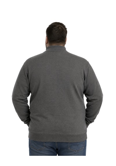 Battalmoda Erkek Büyük Beden Koyu Vizon Basic Cepli Triko Hırka 3xl-4xl-5xl-6xl