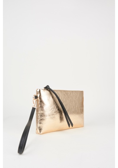 Vivaq Kadın Bellis Gold Astarlı Suni Deri Bilek Askılı Portföy El Ve Clutch Çanta