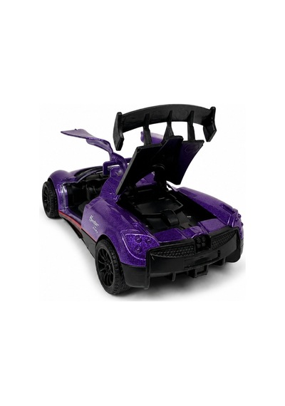 Mor Metal Süper Spor Oyuncak Araba Martı Kapılı Açılır 1:64 Çek Bırak Model Araç