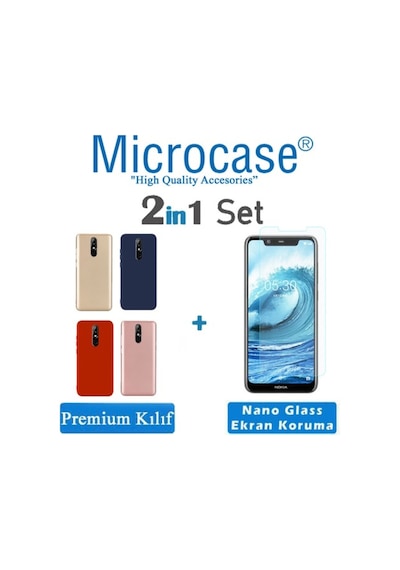 Nokia 5.1 Plus Premium Matte Silikon Kilif + Nano (Seçin) 356801615
