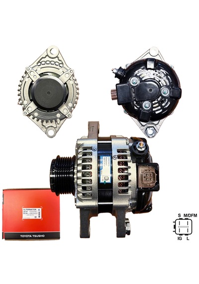 Toyota Tsusho 12 Volt 100 Amper Toyota Auris 1.4 D-4d 2007 - 2012 Şarj Dinamosu