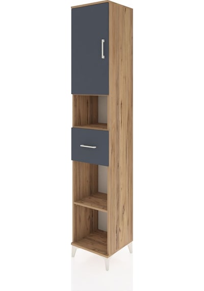 Hyperion Dolap 5 Raflı Tek Çekmeceli Tek Kapaklı 44x44x243 Ça... Çam