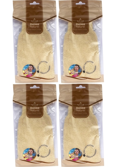 Derma Naturel Bebek Banyo Eldiveni Hassas Ciltlere Özel 4 Lü Set