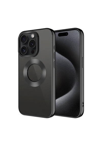 Apple İphone 15 Pro Kılıf Tek Kamera Çerçeveli Logo Gösteren Kapak