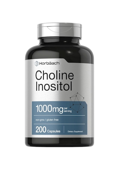 Horbaach Choline Inositol 1000mg 200 Capsules Non-gmo, Gluten...