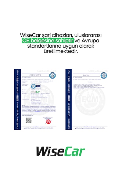 Wisecar Facile 22 Kw 32a Mobil Uygulamalı Taşınabilir Elektrikli Araç Şarj Cihazı Tuya Smart Wifi + Bluetooth 11-22kw