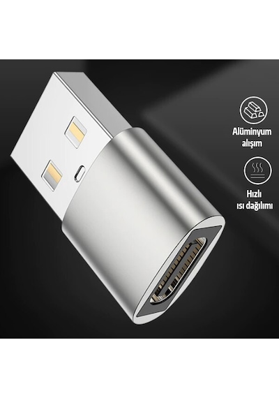 Usb To Type-C Dişi Çevirici Dönüştürücü Adaptör