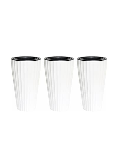 So-lvt2 3 Adet Lilyum Vazo Saksı Takımı İç Kovalı 90 Litre No:2 Beyaz