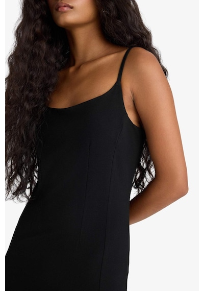 Defacto Bodycon Vücudu Saran İnce Askılı Midi Elbise F9263ax25wnbk81 Siyah
