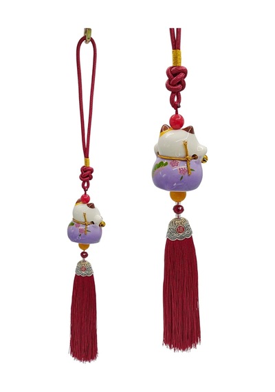 Feng Shui Maneki Neko Şans Kedisi Mor No.1
