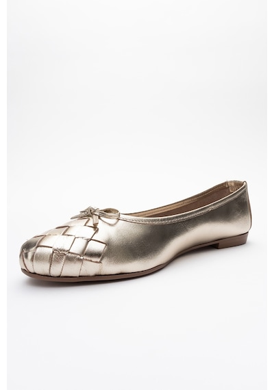 Luvishoes Luvi Shoes 03 Altın Cilt Hakiki Deri Kadın Babet Ayakkabı Altın