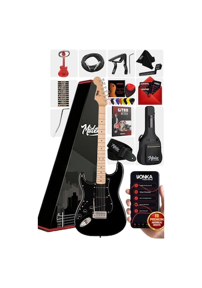 Midex Rph-31bk Solak Elektro Gitar Seti Maple Klavye Strat Kasa Sss Manyetik