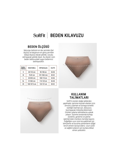 Auw İz Yapmayan Basic Kadın High-leg Bikini Külot Modal Pamuk - Softfit Latte,bronz,bitter