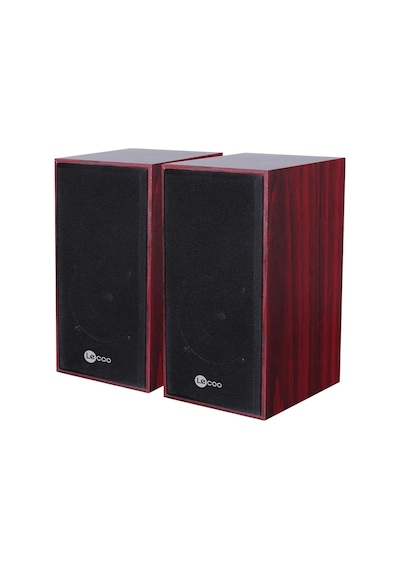 Lecoo   Ds105 6w Ahşap Gövdeli Masaüstü Stereo Hoparlör - Usb + 3.5mm Jack Girişli Pc Hoparlörü