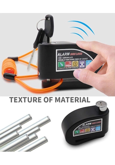 Locks World Class 110 Db Siyah Motosiklet Alarmlı Disk Kilidi