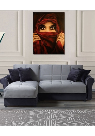 Petek Çekyatlı Yataklı Köşe Koltuk Takımı Çift Renk