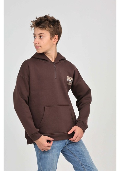 Toontoy Kids Toontoy Erkek Çocuk Create Baskılı Sweatshirt Kahverengi