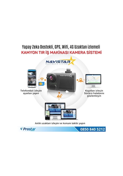 4g Uzaktan İzlemeli 2 Kameralı Wifi Gps Yapay Zeka Destekli Akıllı Dashcam Kamyon Tır Kamera Sistemi