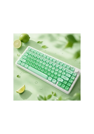 Leaven 128 Tuş Pbt Keycap Seti - Retro Yuvarlak Moa Profil Cherry Mx Uyumlu Klavye Tuşları - Yeşil