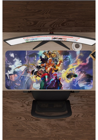 Street Fighter Kaymaz Dikişli Kauçuk Oyuncu Mousepad V3 - 90x40 Xxl Gaming Mouse Pad Fare Altlığı