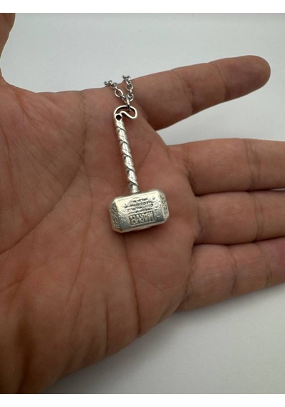 Thor Un Çekici Figürlü Kolye 60 Cm Zincirli Zamak Kaplama Unisex Takı Çok renkli