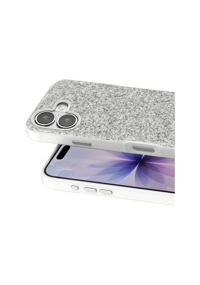 Apple iPhone Uyumlu  17 Bright Simli Kapak Beyaz