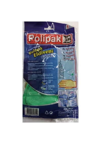 Polipak Bulaşık Eldiveni Gloves S Boy 7-7,5 Yeşil
