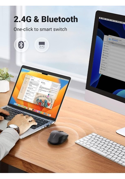 Dual Mode 2.4ghz Kablosuz Ve Bluetooth 4000dpı Sessiz Optik Mouse