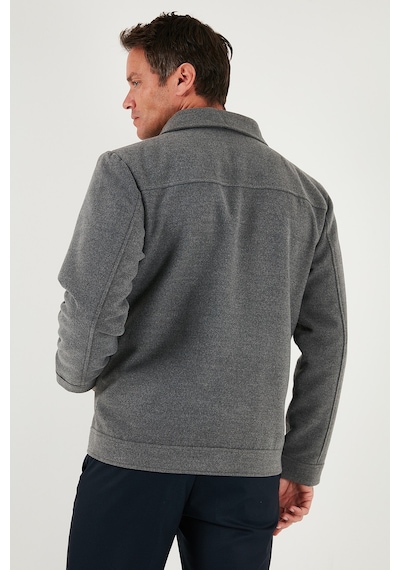 Buratti Slim Fit Ceket Yaka Astarlı Kaşe Erkek Kaban 58400347 Açık Gri