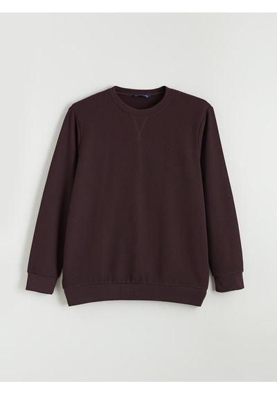 Lcwaıkıkı Classic Mürdüm Bisiklet Yaka Erkek Sweatshirt