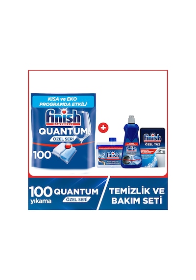 Finish Quantum Özel Seri Bulaşık Makine Deterjanı 100 Adet+temizlik Bakım Seti