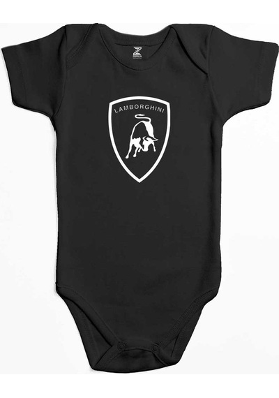 Zepplin Giyim Lamborghini Logo White Sarı Bebek Body Zıbın