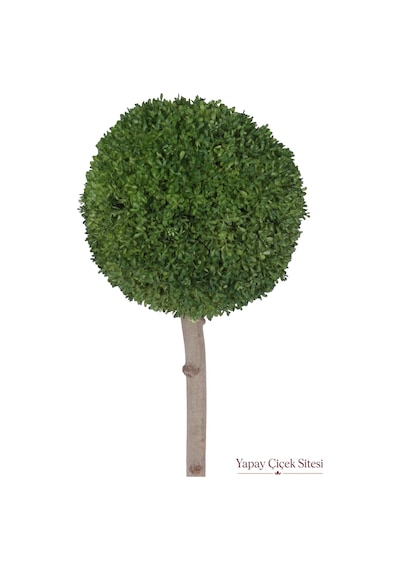 Yapay Çiçek Sitesi Ağaç Saplı Dekoratif Kaliteli Yapay Top Şişmşir Uv Dayanımlı 38 Cm Yeşil