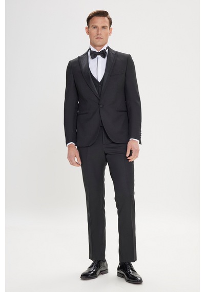 Ac&Co / Altınyıldız Classics Slim Fit Desenli Klasik Smokin Takım Siyah (538463578)