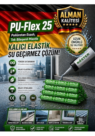 Köster Pu Flex 25 Beyaz 600 Ml Poliüretan Sosis Mastik
