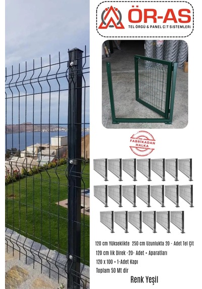 Panel Çit Takım 120 Cm Yükseklik 50 Mt Uzunluk 120 X 100 Kapı