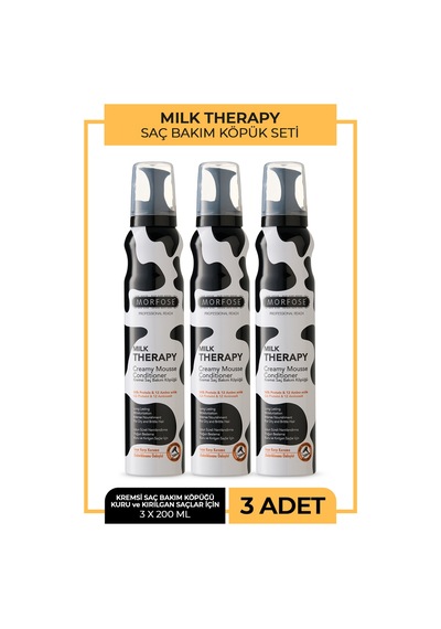 Milk Therapy Saç Köpüğü 200 Ml 3 Adet - Isıyı Karşı Koruma, Nemlendirme