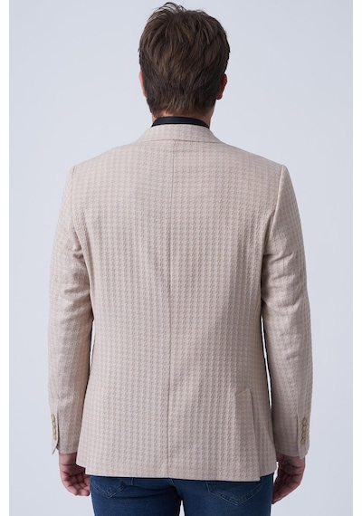 White Stone Alcácer Do Sal C4015 Slim Fit 6 Drop Ceket Desenli DESENLİ