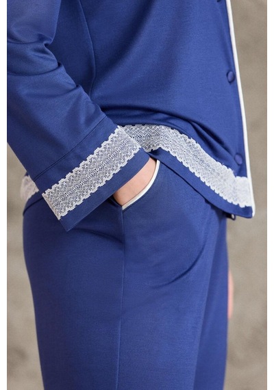 Pierre Cardin Lacivert Penye Kadın Pijama Takımı 2200 Lacivert
