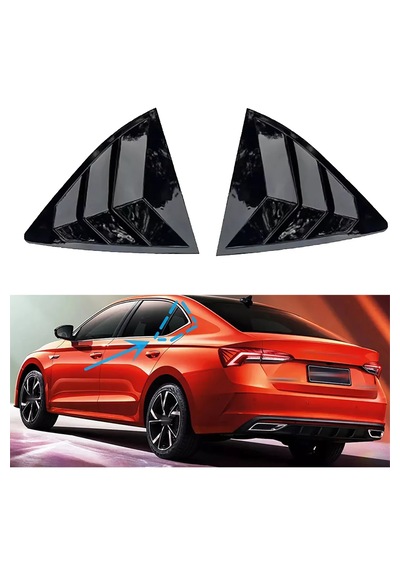 Skoda Octavia Mk4 Uyumlu Kebelek Cam Vizörü 2021+ Parlak Siyah