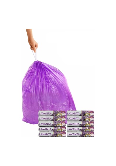 Arvale Büyük Boy 65x70 Lavanta Kokulu Büzgülü Çöp Poşeti 100 Adet