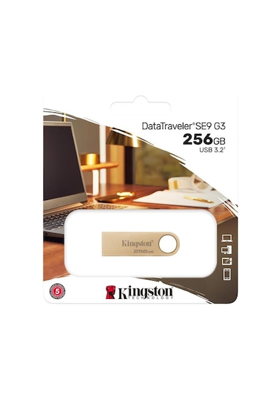 Kingston Dtse9g3-256gb 256gb 220mb-s Metal Usb 3.2 Gen 1 Datatraveler Se9 G3 Flash Bellek