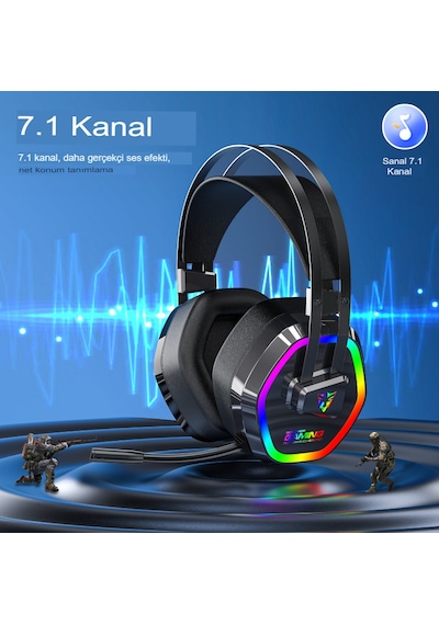 Reidan G608 Usb-7.1 Rgb 4d Kafa Bantlı Profesyonel Oyuncu Kulaklığı
